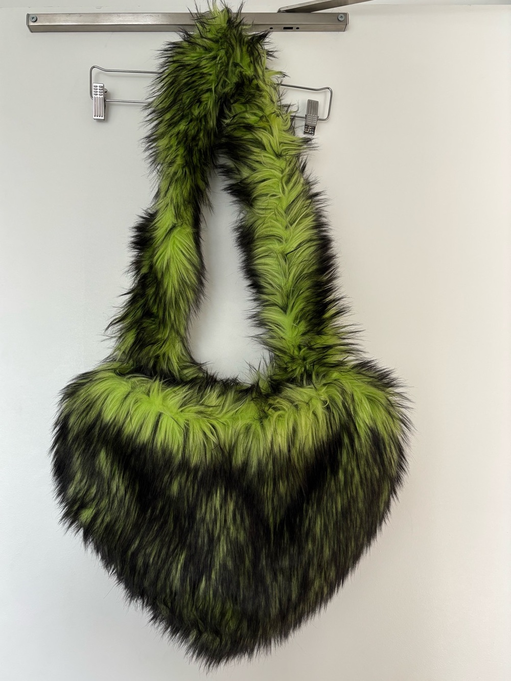NAYR STUDIO lime green heart bag